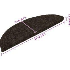 vidaXL Trapmatten Zelfklevend 5 stuks 56x17x3 cm Donkerbruin Halfrond