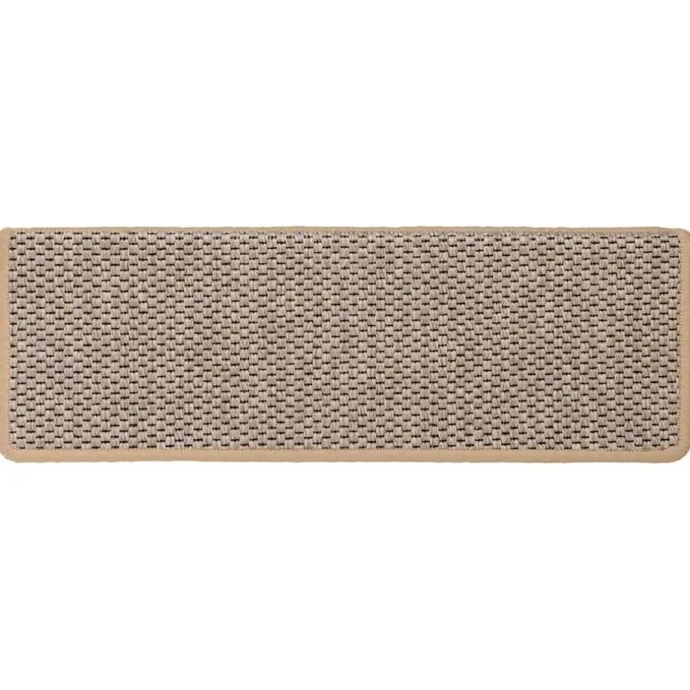 vidaXL Trapmatten zelfklevend 15 st sisal-look 65x21x4 cm lichtbeige