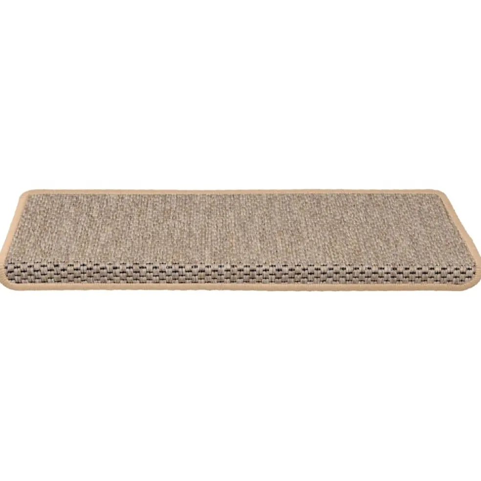 vidaXL Trapmatten zelfklevend 15 st sisal-look 65x21x4 cm lichtbeige