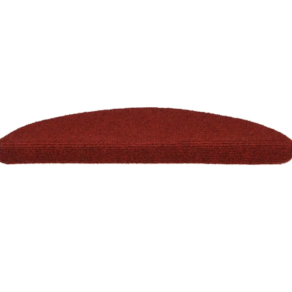 vidaXL Trapmatten Zelfklevend 15 stuks 56x17x3 cm Bordeaux Rood Halfrond