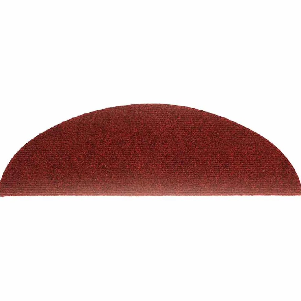 vidaXL Trapmatten Zelfklevend 15 stuks 56x17x3 cm Bordeaux Rood Halfrond