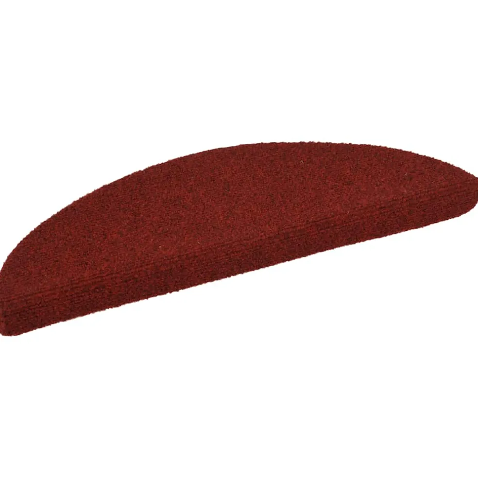 vidaXL Trapmatten Zelfklevend 15 stuks 56x17x3 cm Bordeaux Rood Halfrond