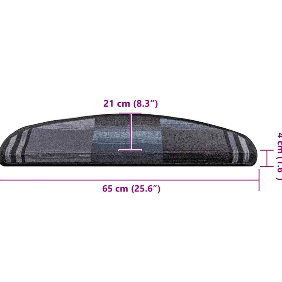 vidaXL Trapmatten Zelfklevend 5 stuks 56x17x3 cm Antraciet Halfrond