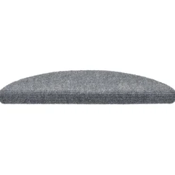 vidaXL Trapmatten Zelfklevend 15 stuks 56x17x3 cm Lichtgrijs Halfrond