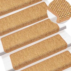 vidaXL Trapmatten zelfklevend 15 st sisal-look 65x21x4 cm sisal