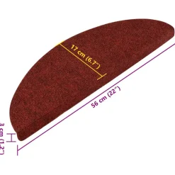 vidaXL Trapmatten zelfklevend 15 st 56x17x3 cm rood