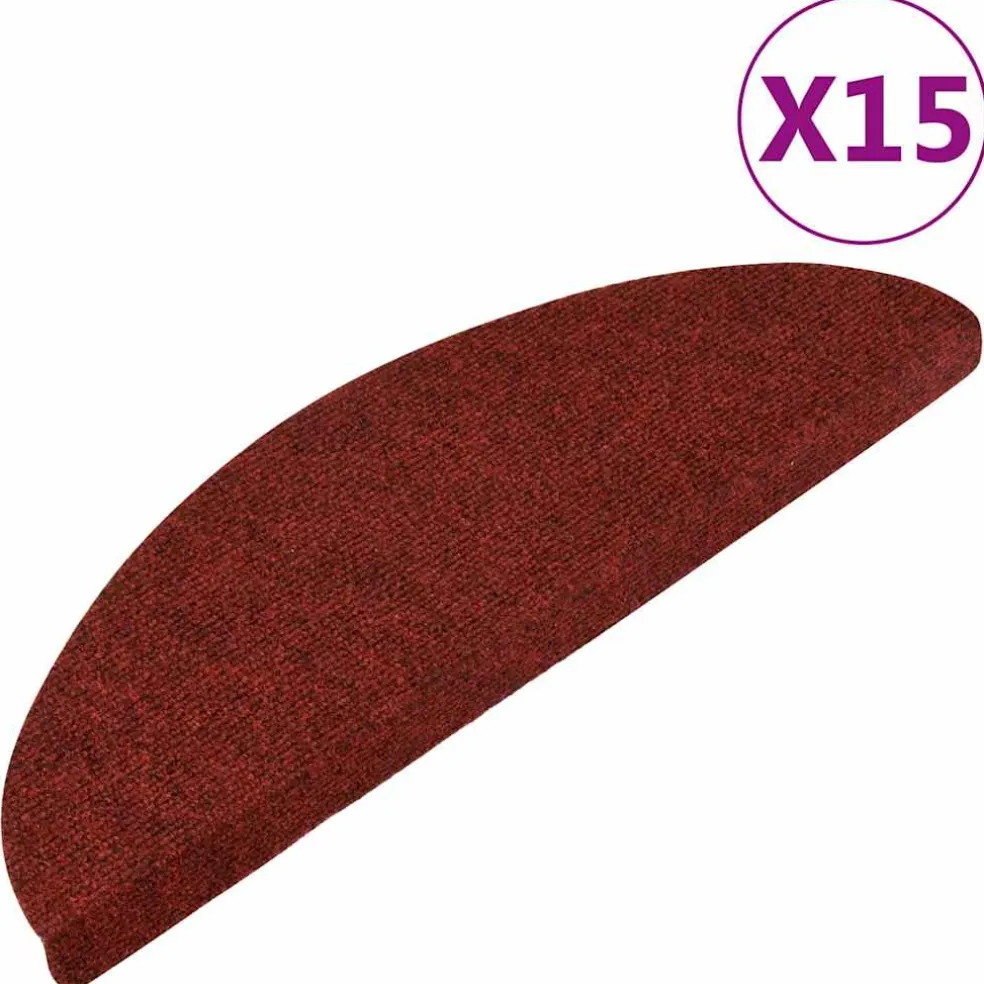 vidaXL Trapmatten zelfklevend 15 st 56x17x3 cm rood