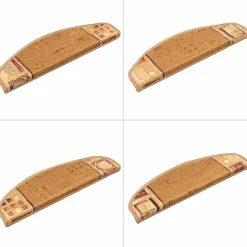 vidaXL Trapmatten Zelfklevend 5 stuks 56x17x3 cm Beige Halfrond