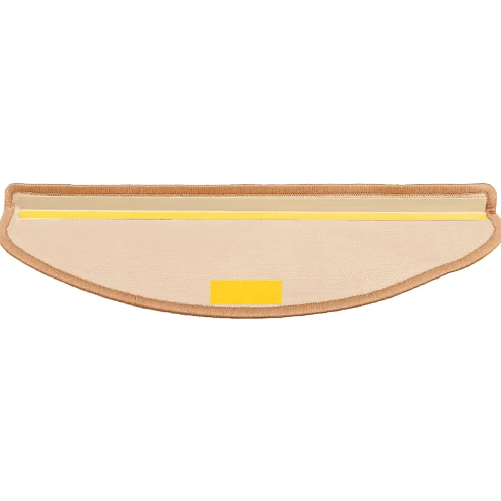 vidaXL Trapmatten Zelfklevend 5 stuks 56x17x3 cm Beige Halfrond