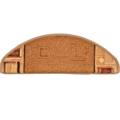 vidaXL Trapmatten Zelfklevend 5 stuks 56x17x3 cm Beige Halfrond