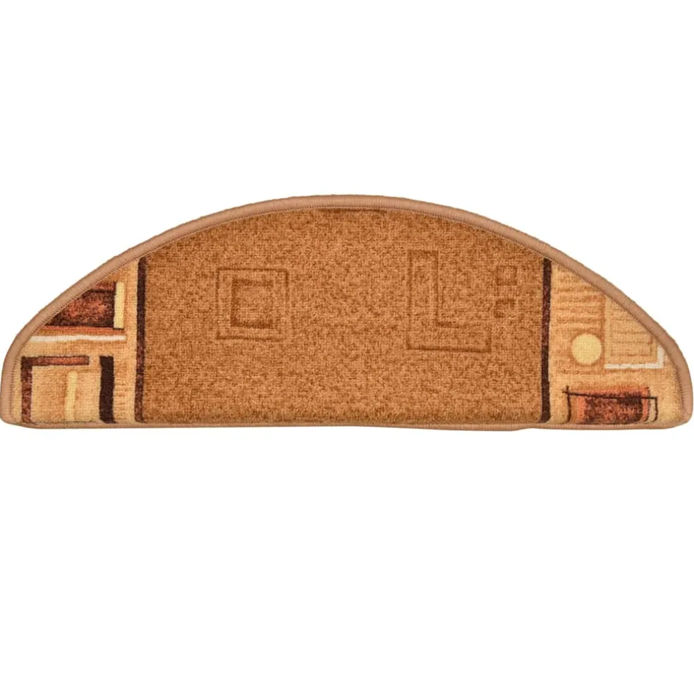 vidaXL Trapmatten Zelfklevend 5 stuks 56x17x3 cm Beige Halfrond