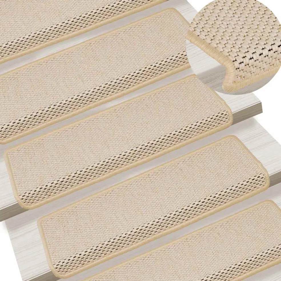 vidaXL Trapmatten zelfklevend 15 st sisal-look 65x21x4 cm Berber