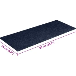 vidaXL Trapmatten zelfklevend 15 stuks 60x25 cm marineblauw rechthoekig