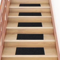 vidaXL Trapmatten Zelfklevend 15 stuks 60x25 cm Zwart Rechthoekig