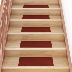 vidaXL Trapmatten Zelfklevend 15 stuks 60x25 cm Bordeaux Rood Rechthoekig