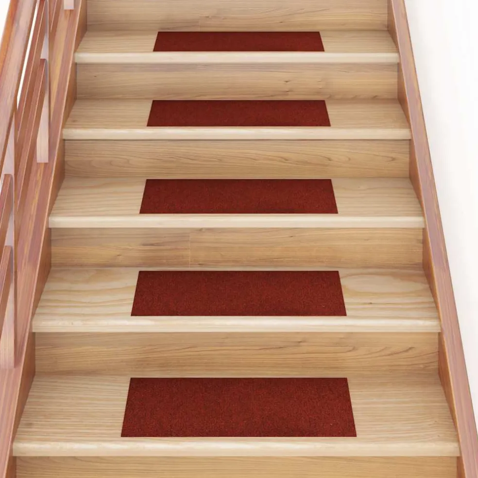 vidaXL Trapmatten Zelfklevend 15 stuks 60x25 cm Bordeaux Rood Rechthoekig
