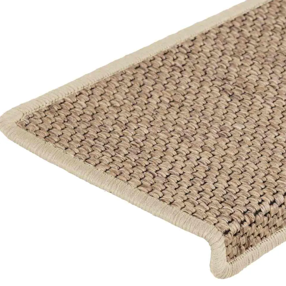 vidaXL Trapmatten zelfklevend 15 st sisal-look 65x21x4 cm zandkleurig