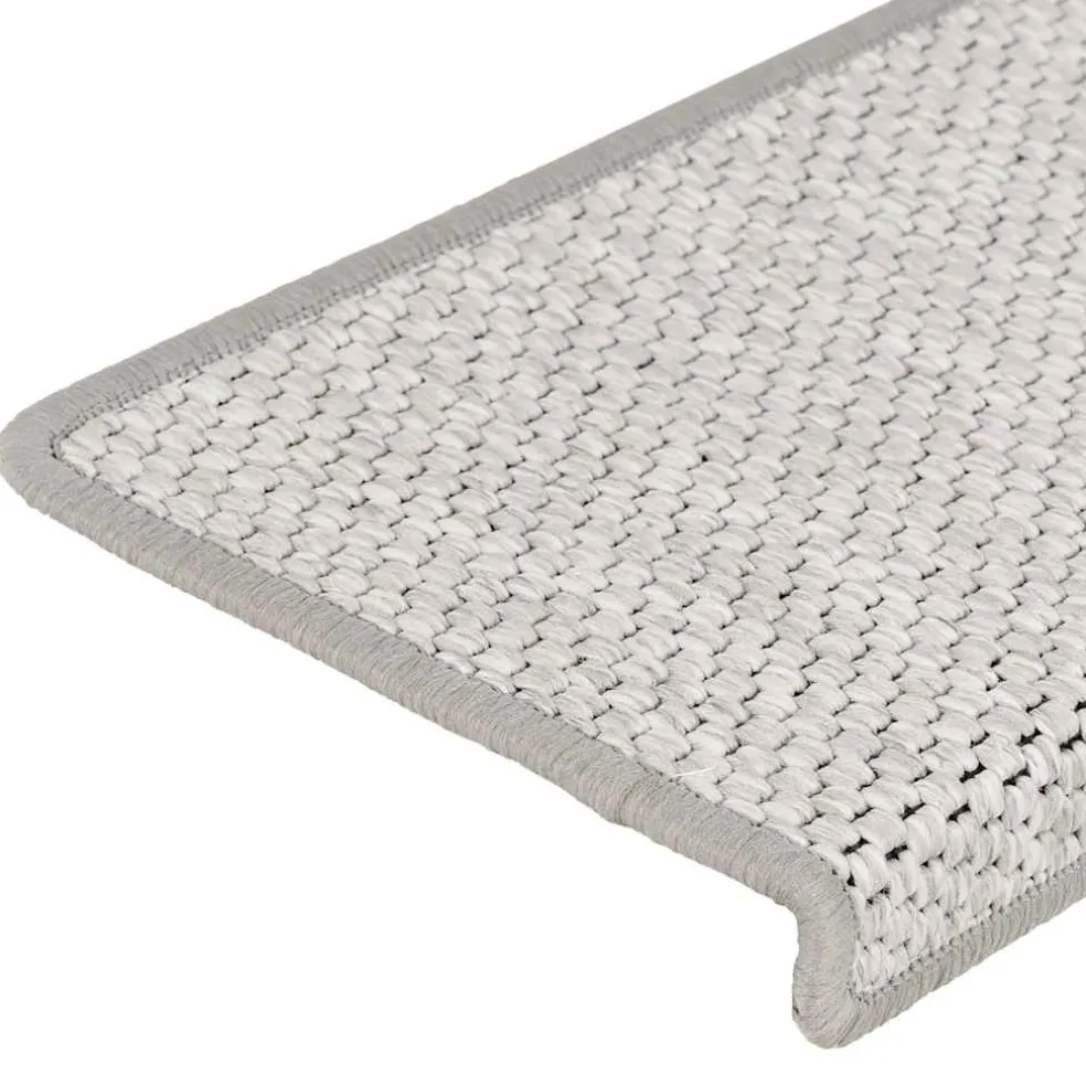 vidaXL Trapmatten zelfklevend 15 st sisal-look 65x21x4 cm platinakleur