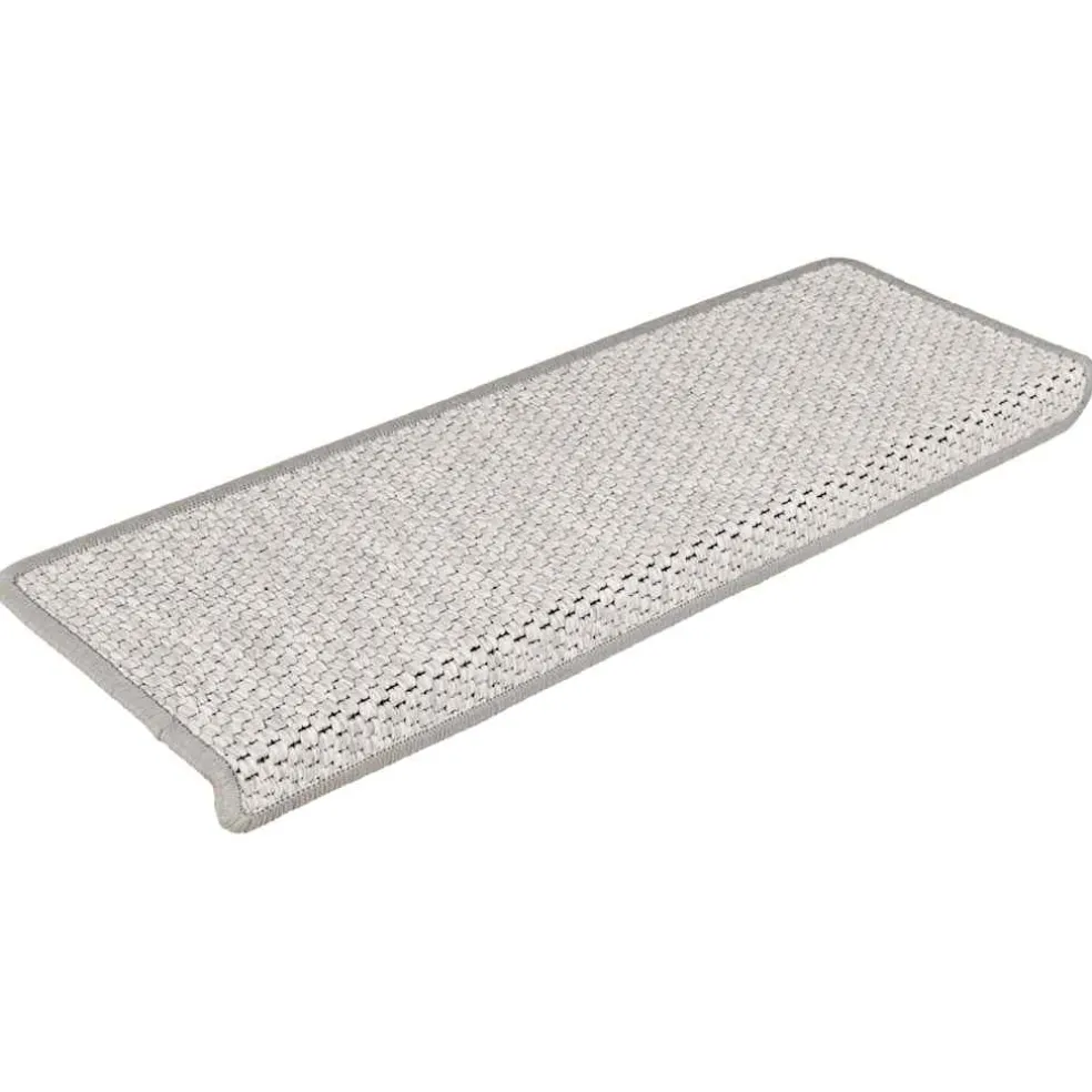 vidaXL Trapmatten zelfklevend 15 st sisal-look 65x21x4 cm platinakleur
