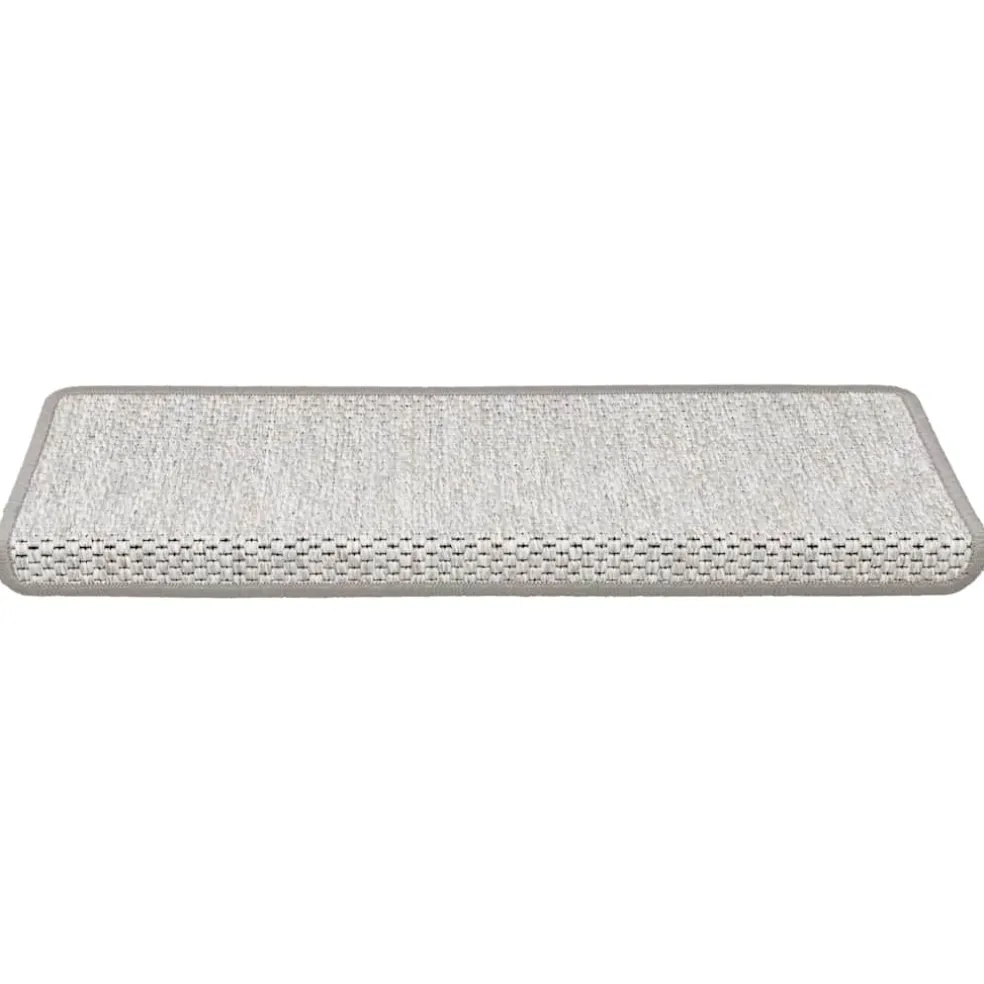 vidaXL Trapmatten zelfklevend 15 st sisal-look 65x21x4 cm platinakleur