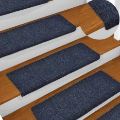 vidaXL Trapmatten zelfklevend 15 stuks 65x21x4 cm blauw rechthoekige rand