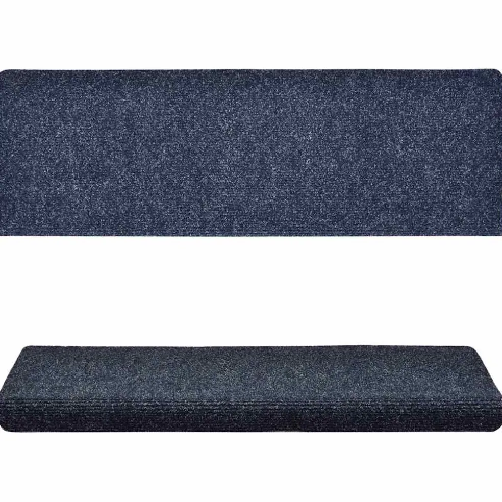 vidaXL Trapmatten zelfklevend 15 stuks 65x21x4 cm blauw rechthoekige rand