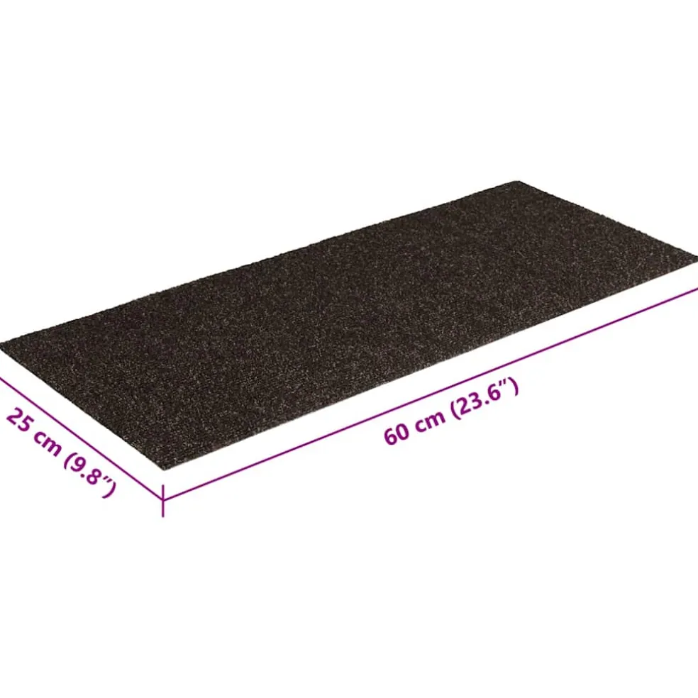 vidaXL Trapmatten Zelfklevend 15 stuks 60x25 cm Donkerbruin Rechthoekig