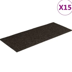 vidaXL Trapmatten Zelfklevend 15 stuks 60x25 cm Donkerbruin Rechthoekig