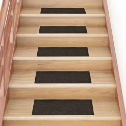 vidaXL Trapmatten Zelfklevend 15 stuks 60x25 cm Donkerbruin Rechthoekig