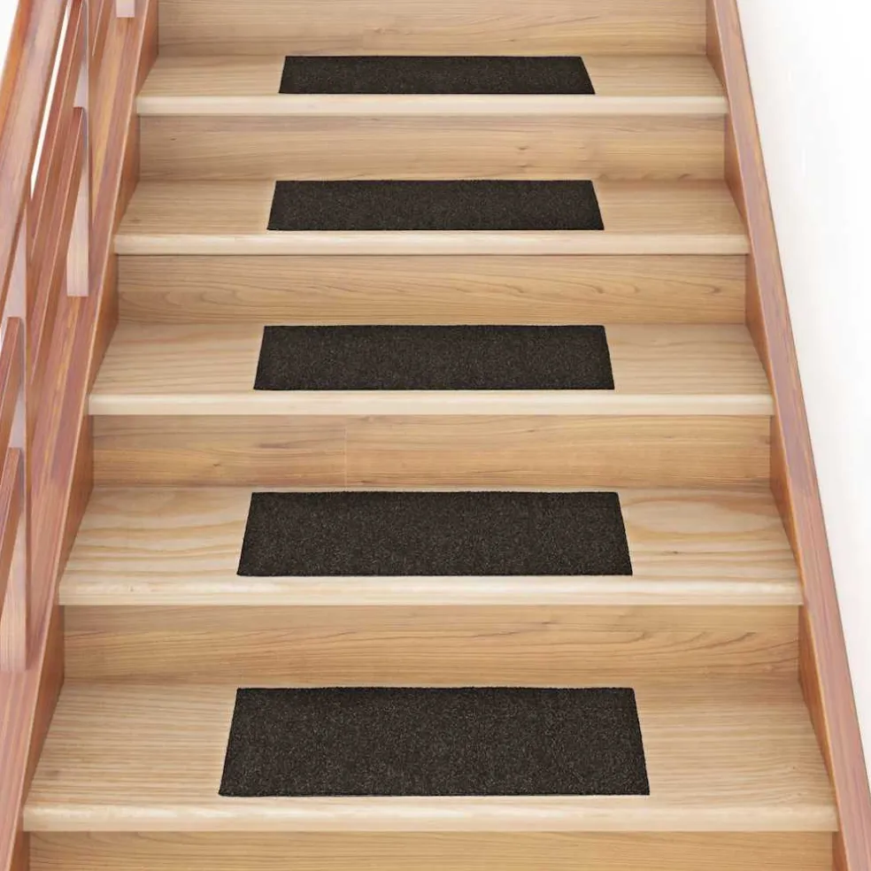 vidaXL Trapmatten Zelfklevend 15 stuks 60x25 cm Donkerbruin Rechthoekig