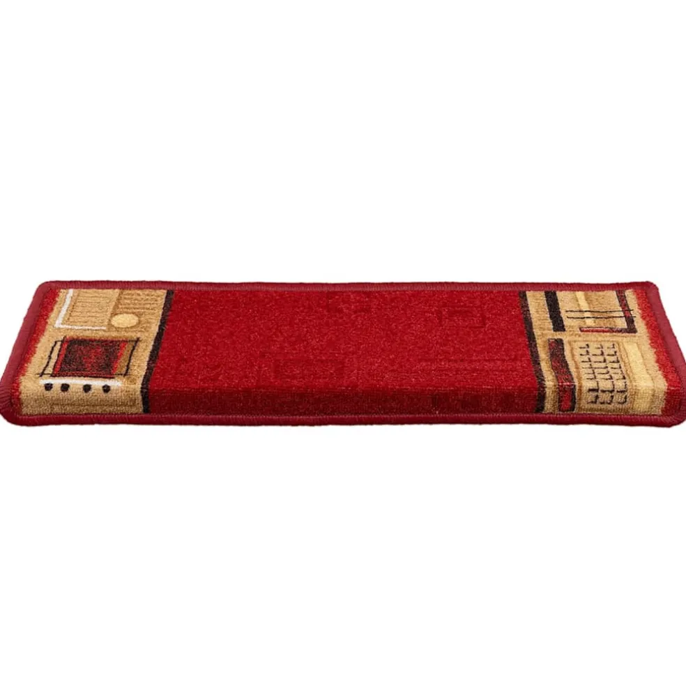 vidaXL Trapmatten zelfklevend 5 st 65x21x4 cm rood