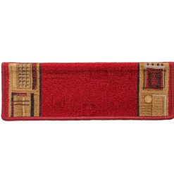 vidaXL Trapmatten zelfklevend 5 st 65x21x4 cm rood