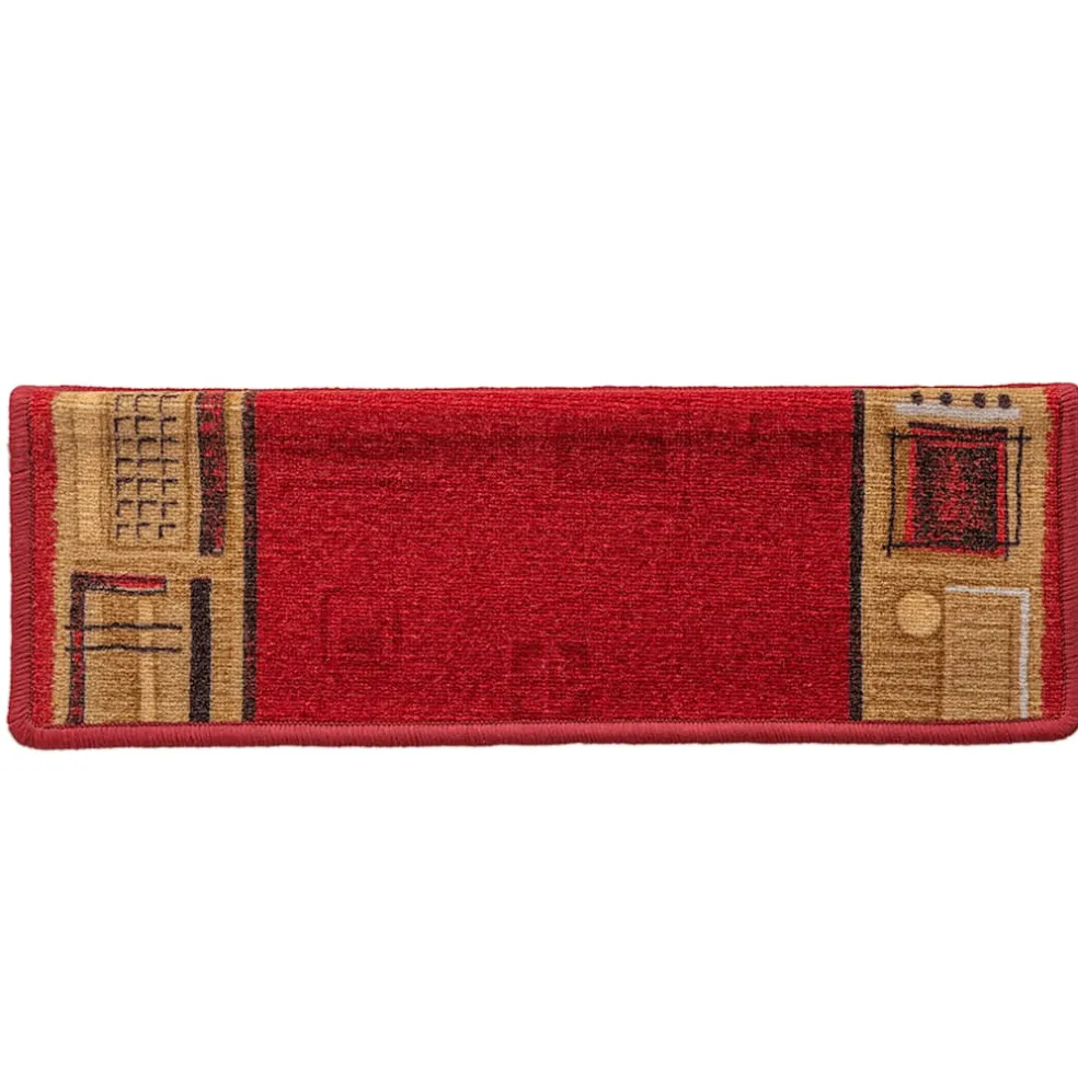 vidaXL Trapmatten zelfklevend 5 st 65x21x4 cm rood