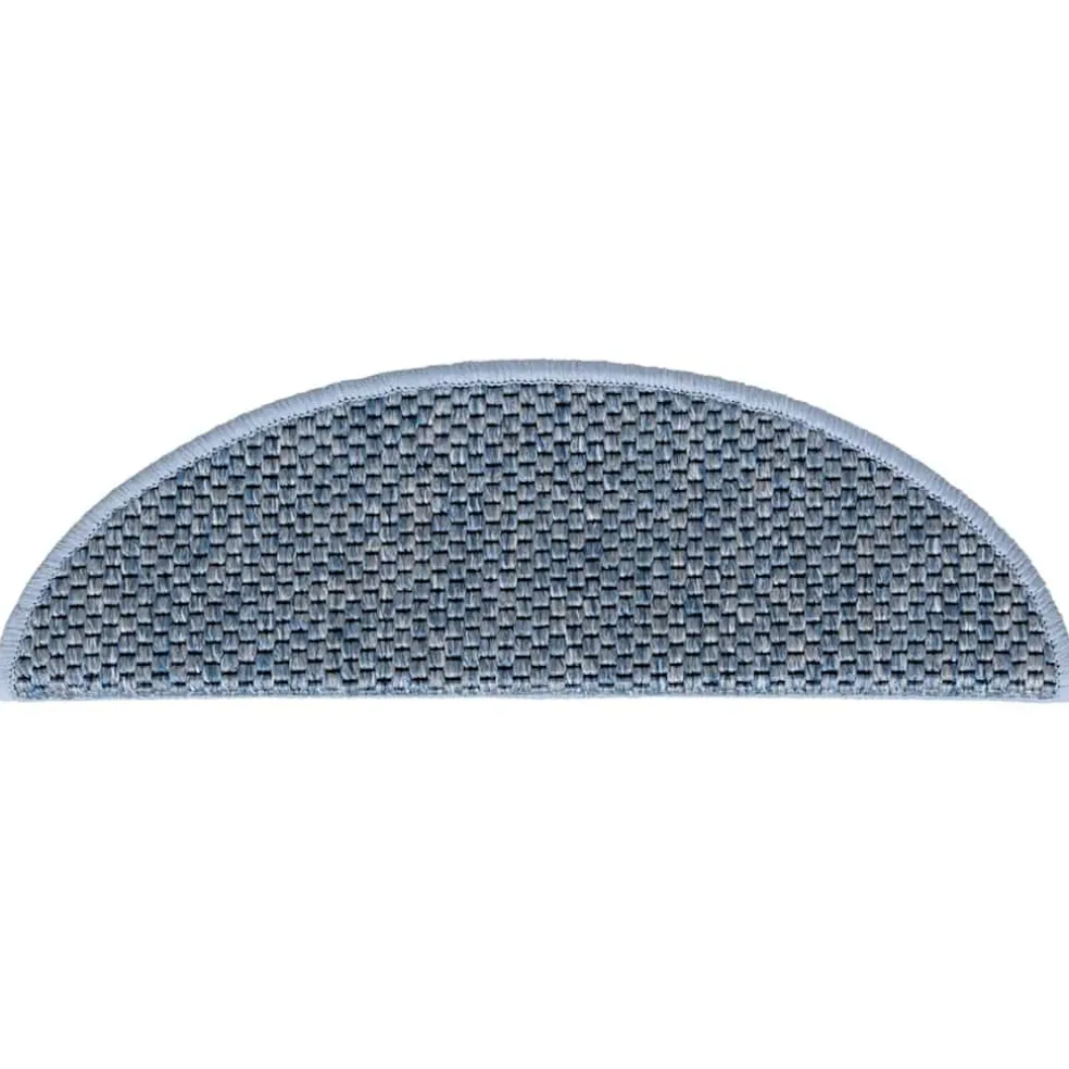 vidaXL Trapmatten zelfklevend 15 st sisal-look 56x17x3 cm blauw