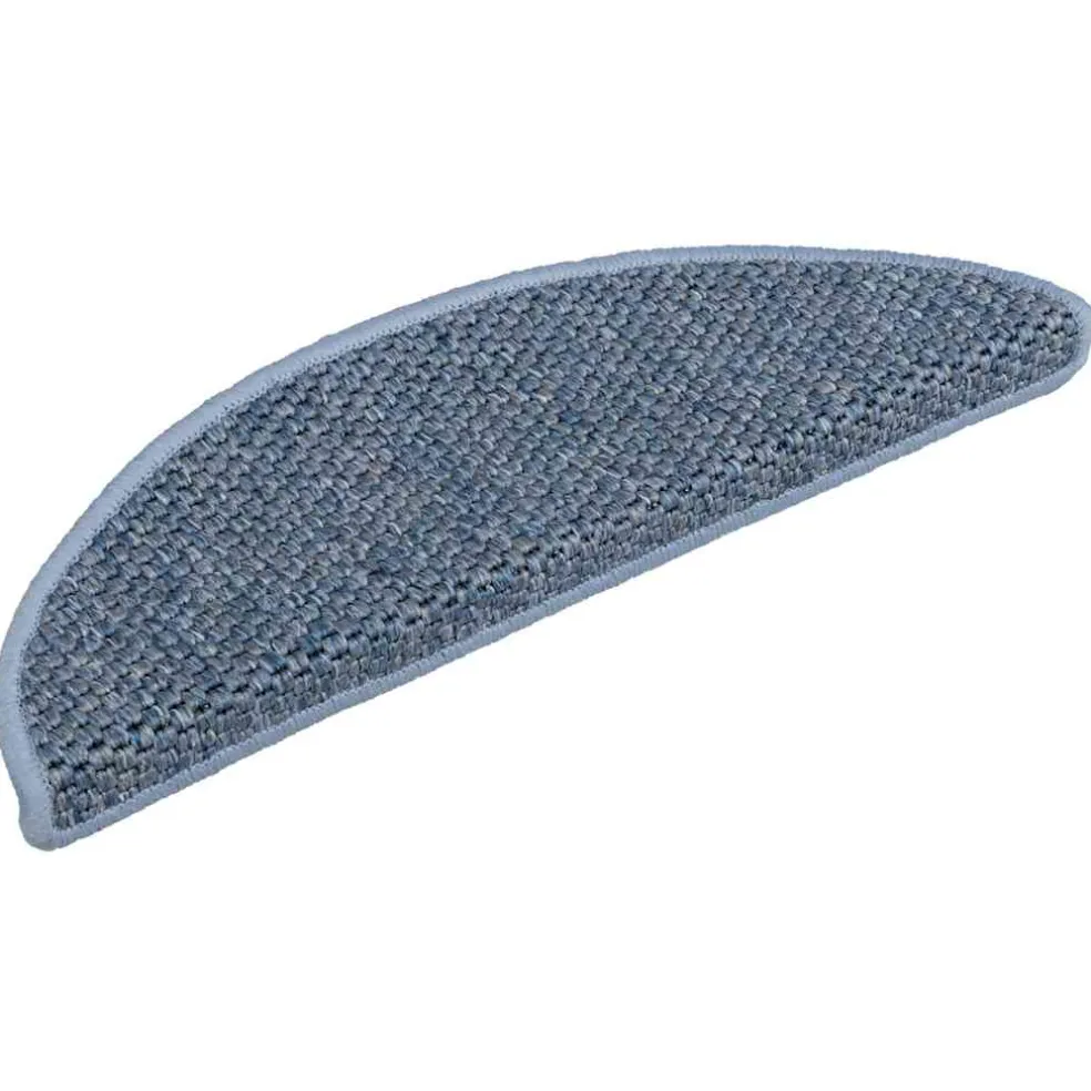 vidaXL Trapmatten zelfklevend 15 st sisal-look 56x17x3 cm blauw