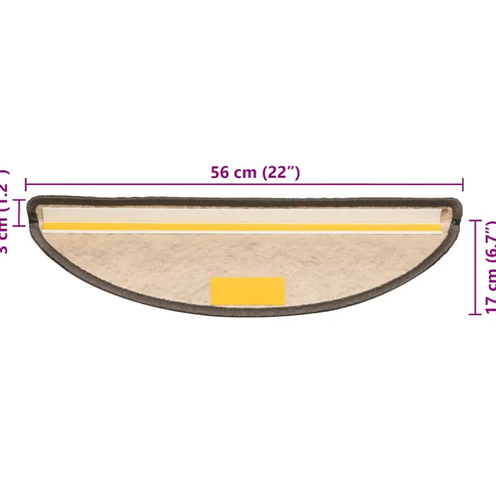vidaXL Trapmatten zelfklevend 15 st sisal-look 56x17x3 cm grijs-beige