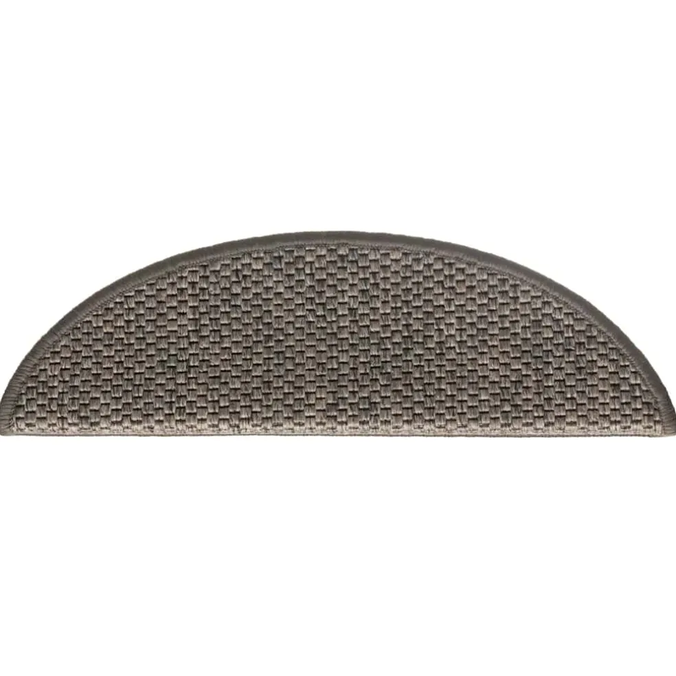 vidaXL Trapmatten zelfklevend 15 st sisal-look 56x17x3 cm grijs-beige