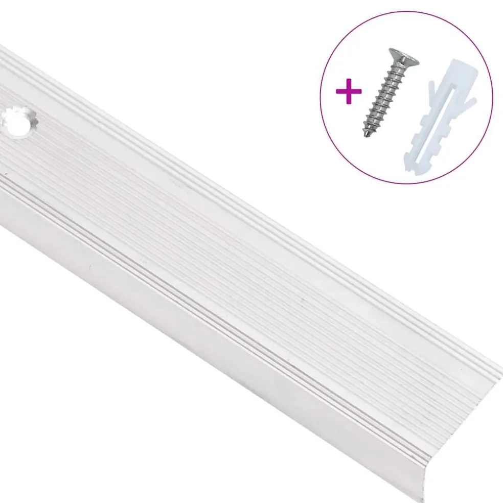 vidaXL Trapneuzen L-vormig 15 st 90 cm aluminium zilverkleurig