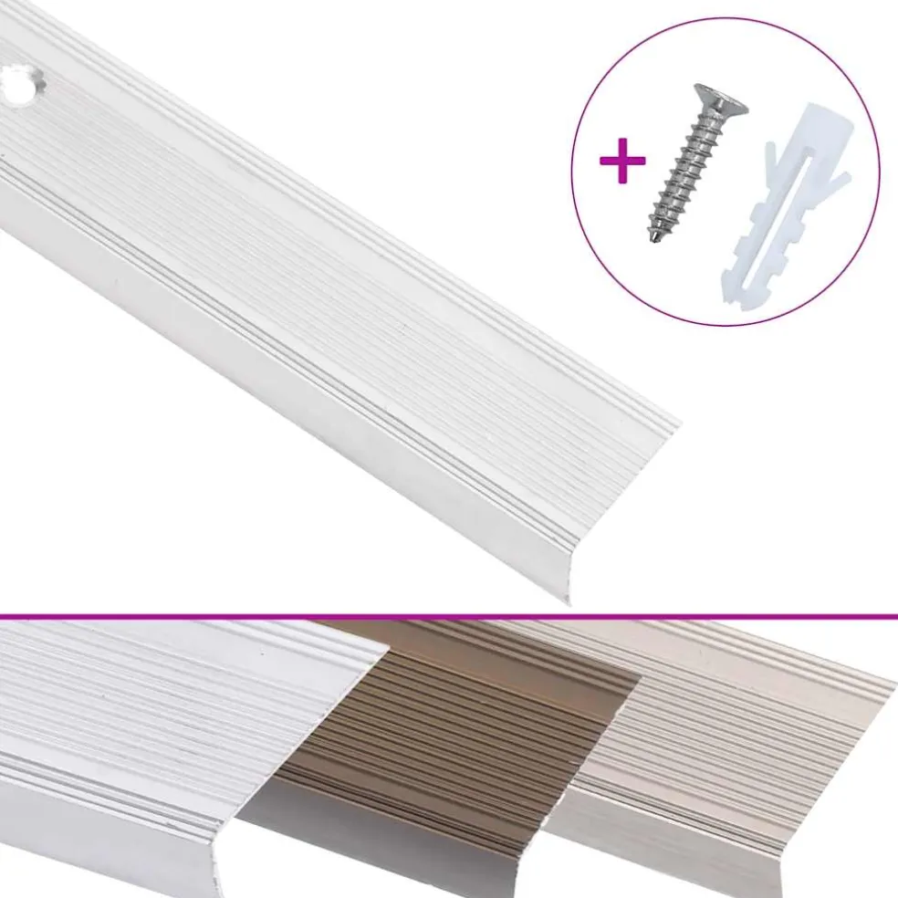 vidaXL Trapneuzen L-vormig 15 st 90 cm aluminium zilverkleurig