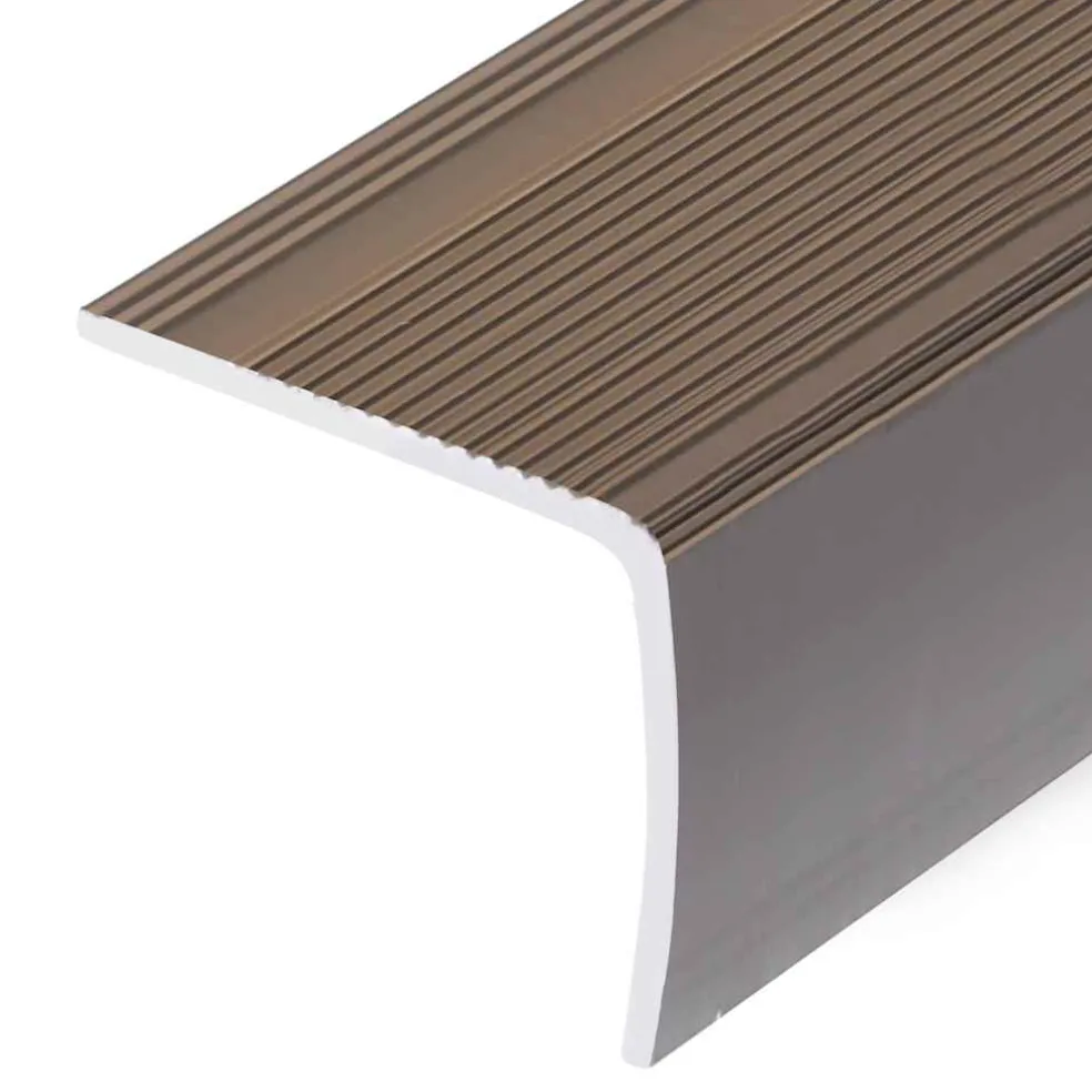 vidaXL Trapneuzen L-vormig 15 st 90 cm aluminium bruin