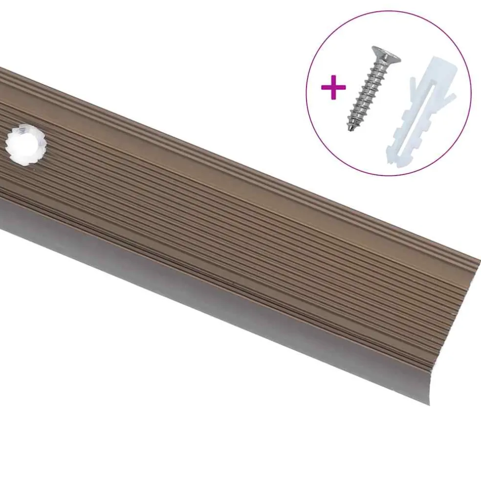 vidaXL Trapneuzen L-vormig 15 st 90 cm aluminium bruin