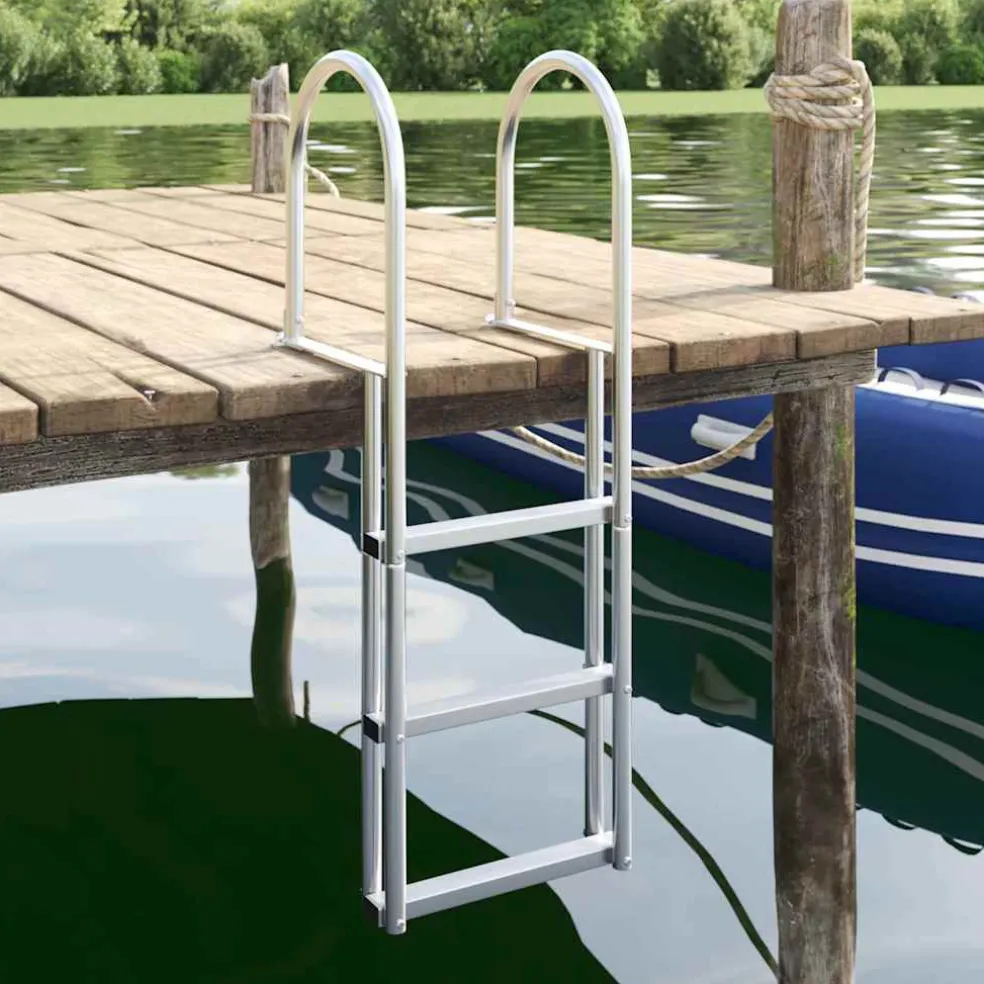 vidaXL 3-Traps Steigerladder zilver 58 x 77 x 144 cm Aluminium