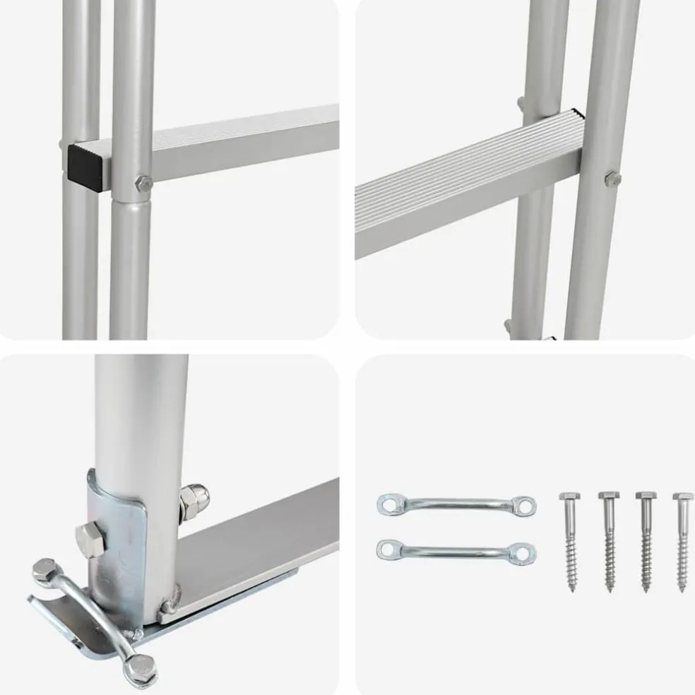 vidaXL 3-Traps Steigerladder zilver 58 x 77 x 144 cm Aluminium