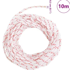 vidaXL Trekkoord startkoord wit en rood Ø3 mm 10 m nylon