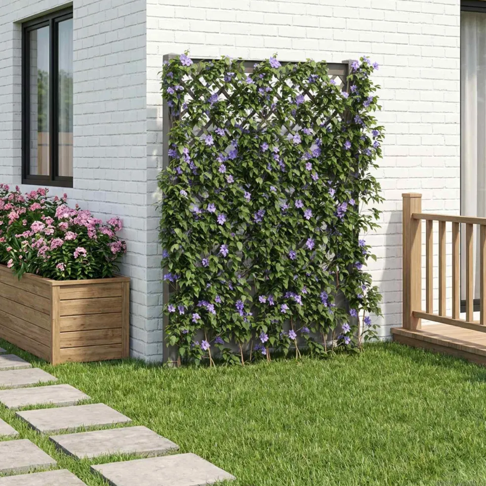 vidaXL Trellis met Spike PP Grijs