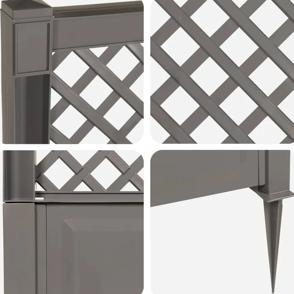 vidaXL Trellis met Spike PP Grijs