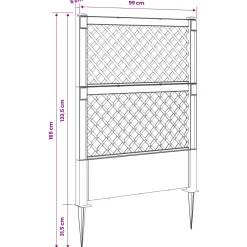 vidaXL Trellis met Spike PP Grijs
