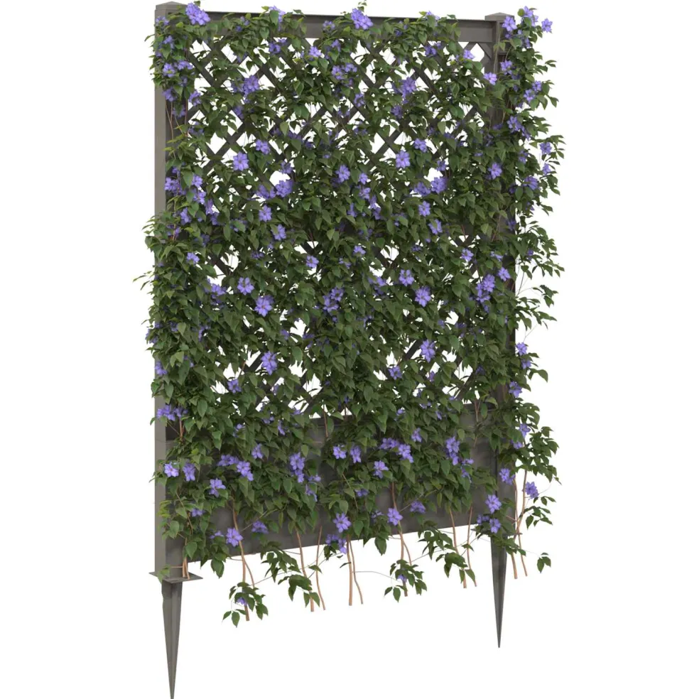 vidaXL Trellis met Spike PP Grijs
