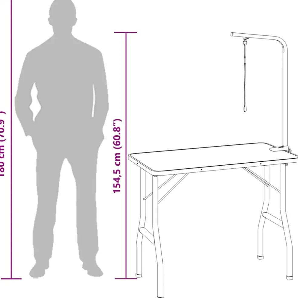vidaXL Trimtafel voor huisdieren met 1 aanlijnoptie