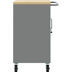 vidaXL Trolley Rolling Workbench Zwart en Grijs 75 x 45 x 85 cm